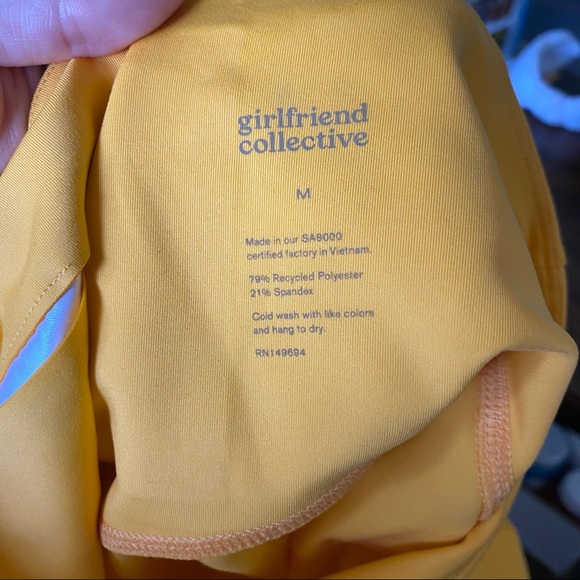 Girlfriend Collective Compressive High Rise Legging Marigold Yellow M Medium - Picture 4 of 4